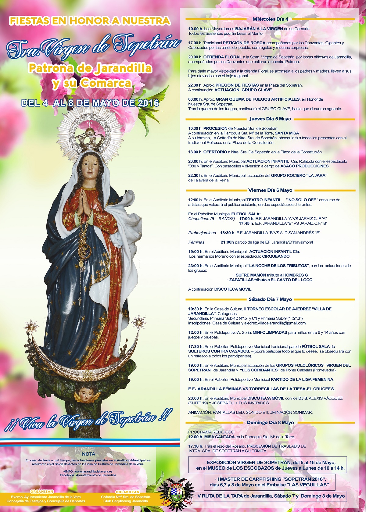 Fiestas en honor a Nuestra Señora la Virgen de Sopetrán 2016 Jarandilla de la Vera